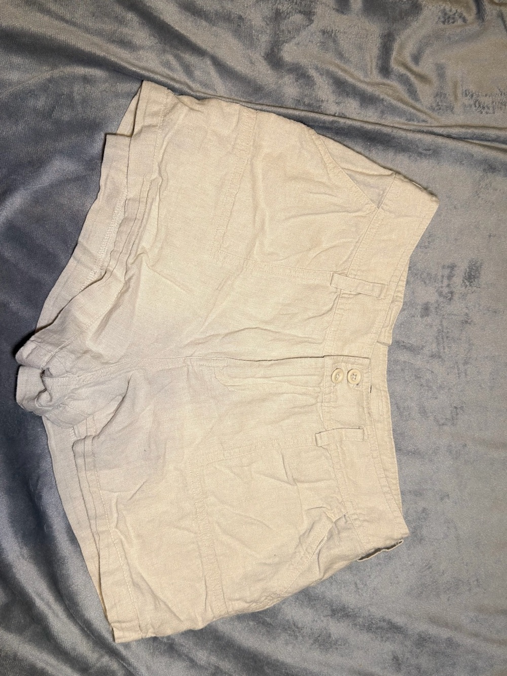 Forever 21 High-Waist Linen-Blend Shorts in Light Tan